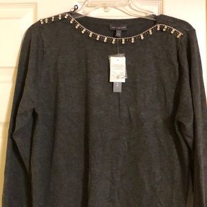 The Limited Jeweled Tunic Grey Large